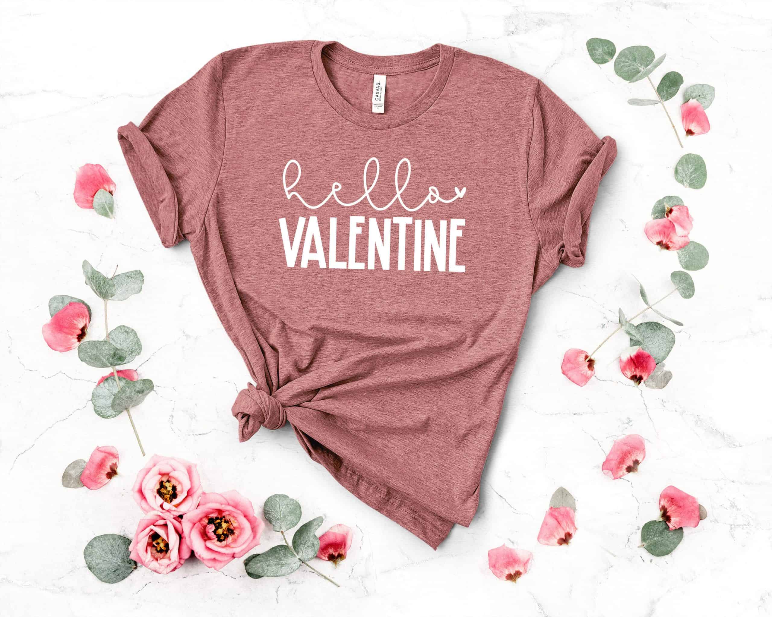 Hello Valentine Shirt, Valentines Day Shirt,  Valentines Day Shirt, Love Heart,  Valentines Day Tee