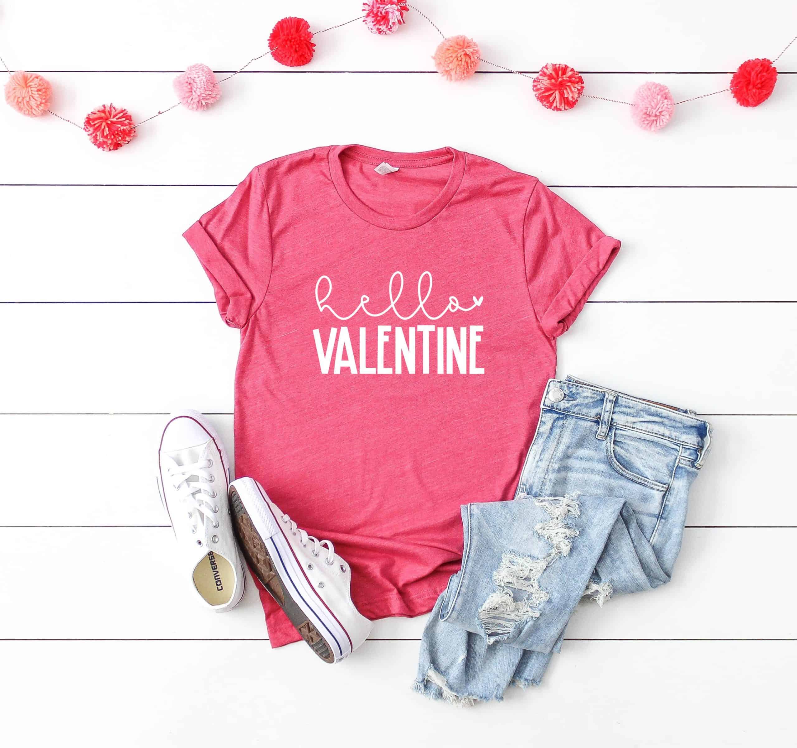 Hello Valentine Shirt, Valentines Day Shirt,  Valentines Day Shirt, Love Heart,  Valentines Day Tee