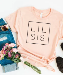 Lil Sis Square Shirt, Lil Sis Square T-Shirt, Cute Lil Sis Shirt, Lil Sis Graphic Shirt, Lil Sister Shirt