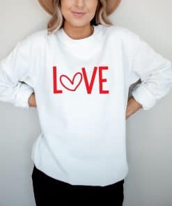 Love Heart Sweater |  Valentines Day Gift, Valentines Day Sweater | Gift For Her Valentines Day | Love Shirt, Love Crewneck, Love Heart