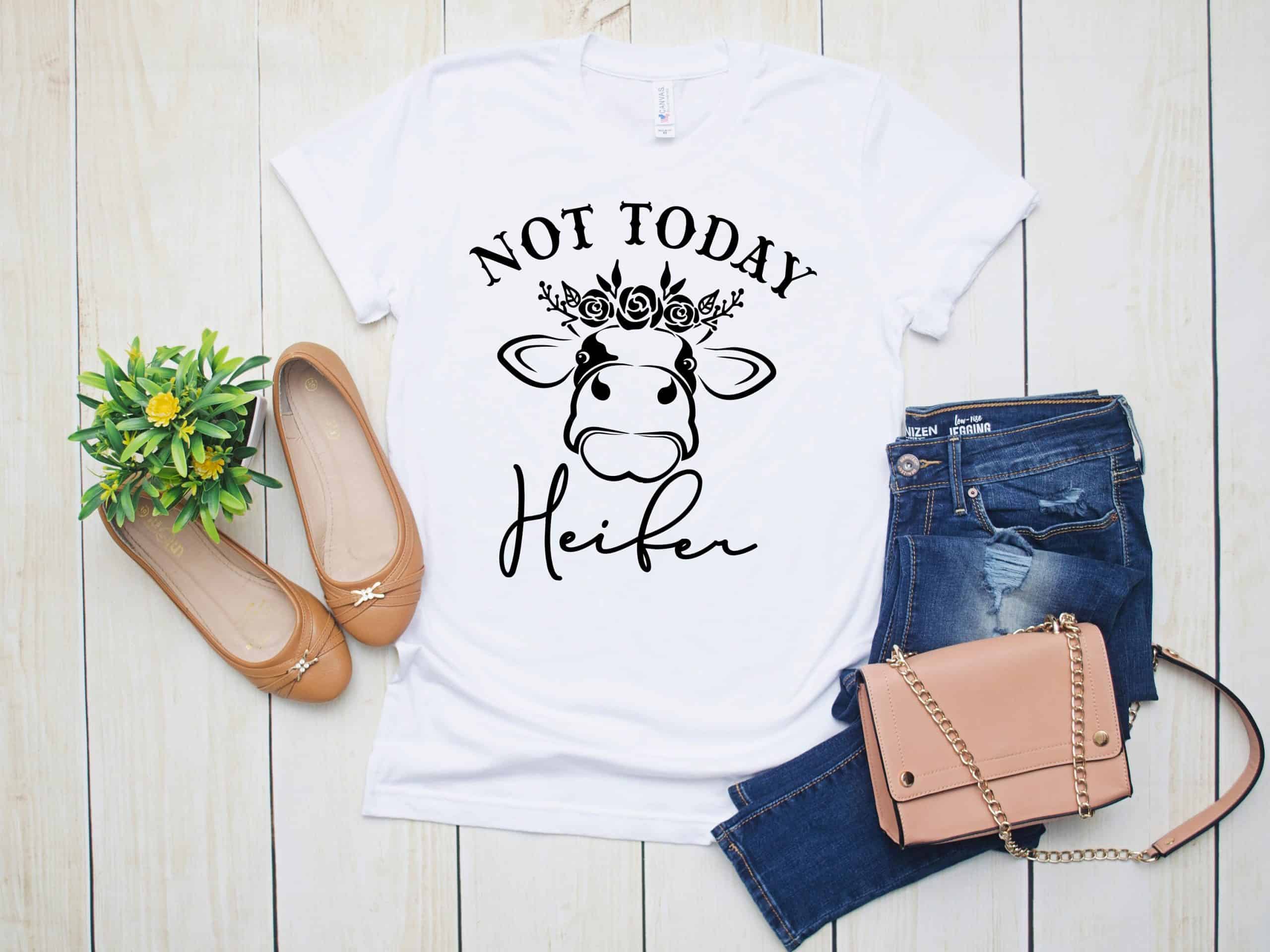 Not Today Heifer Shirt, Feminist Tshirt, Funny Shirt, Cow Shirt, Supporting Tshirt, Present For Wife ,  Inspirational Tee, Gift For Women