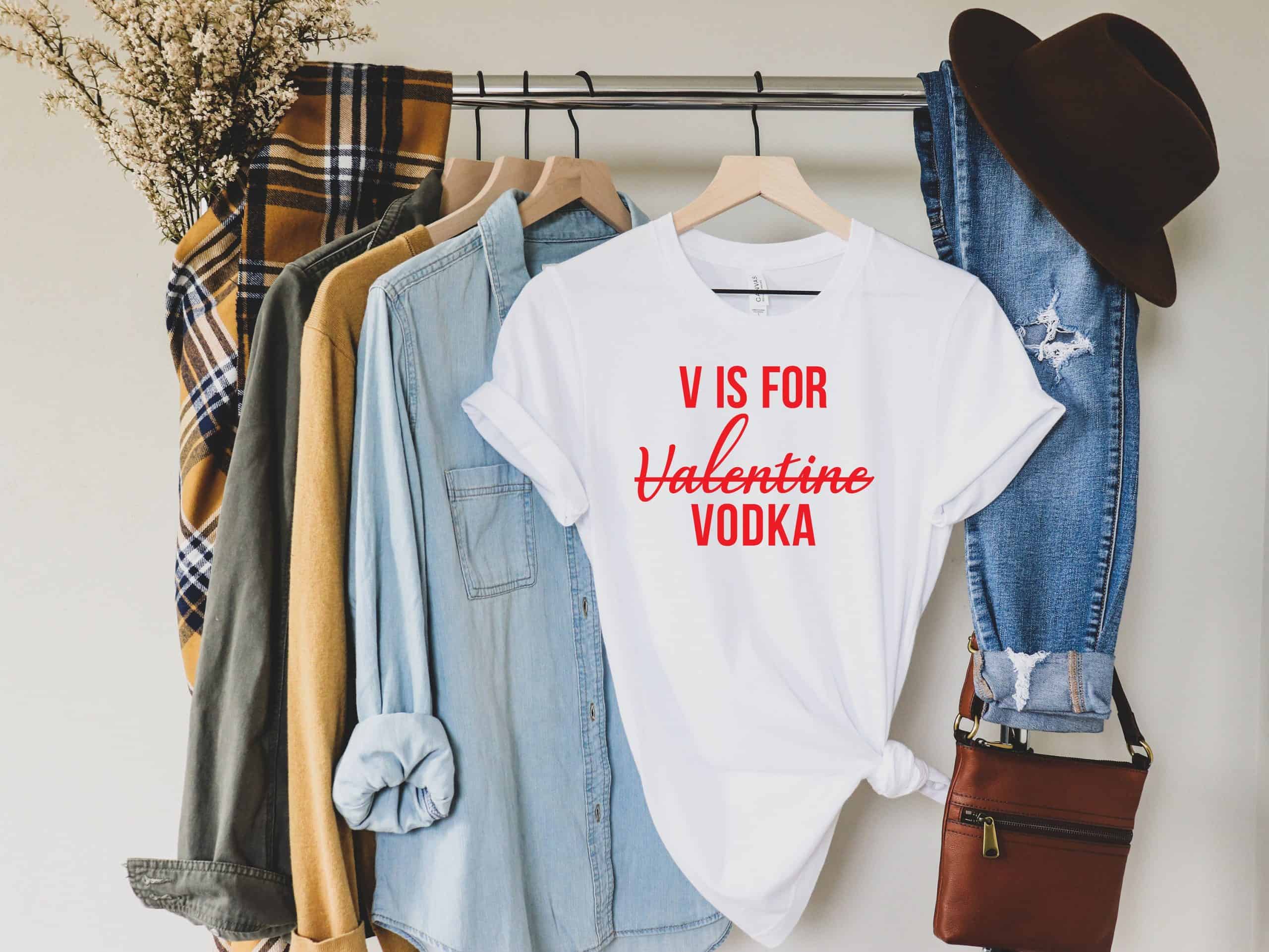 V Is For Vodka Sweater Shirt | Valentines Day Gift, Valentines Day Sweater | Gift For Her Valentines Day | Love Shirt, Love Crewneck