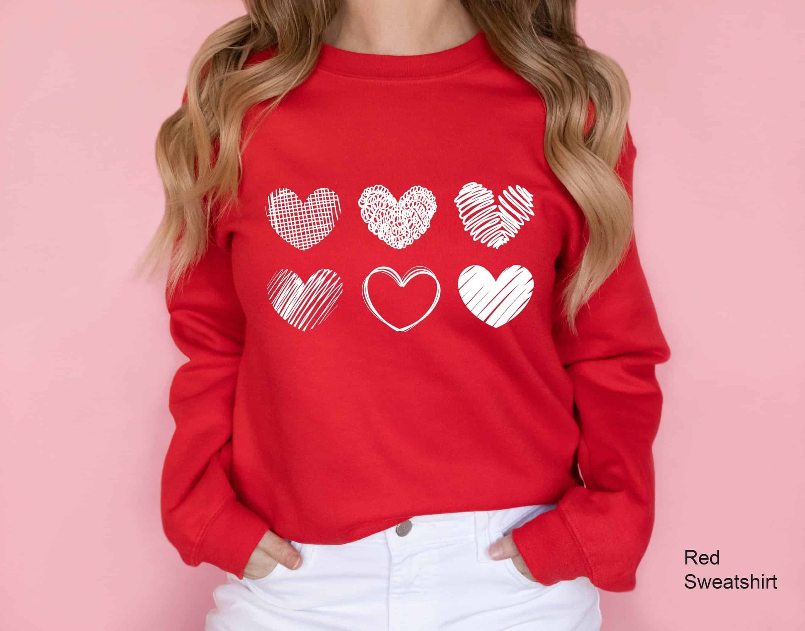 Valentines Day Sweatshirt, Heart Shirt, Valentines Day Shirts For Women, Cute Heart T-shirt, Valentines Day Shirt,Cute Valentine Shirt