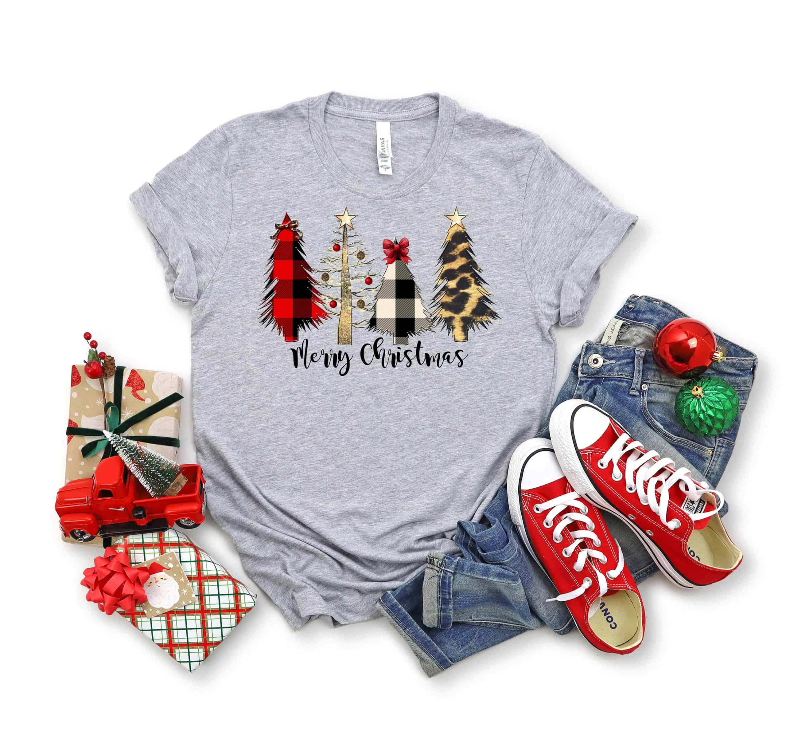 Buffalo Plaid Christmas T-shirt,Merry Christmas Shirt,Christmas Leopard, Christmas Family Shirt,Christmas Gift, Holiday Gift.Matching Shir