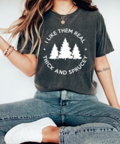 Retro Christmas Comfort Colors Shirt, Thick and Sprucy Tree Shirt, Vintage Santa Christmas Shirt, Retro Holiday Shirt, Ugly Sweater Shirt