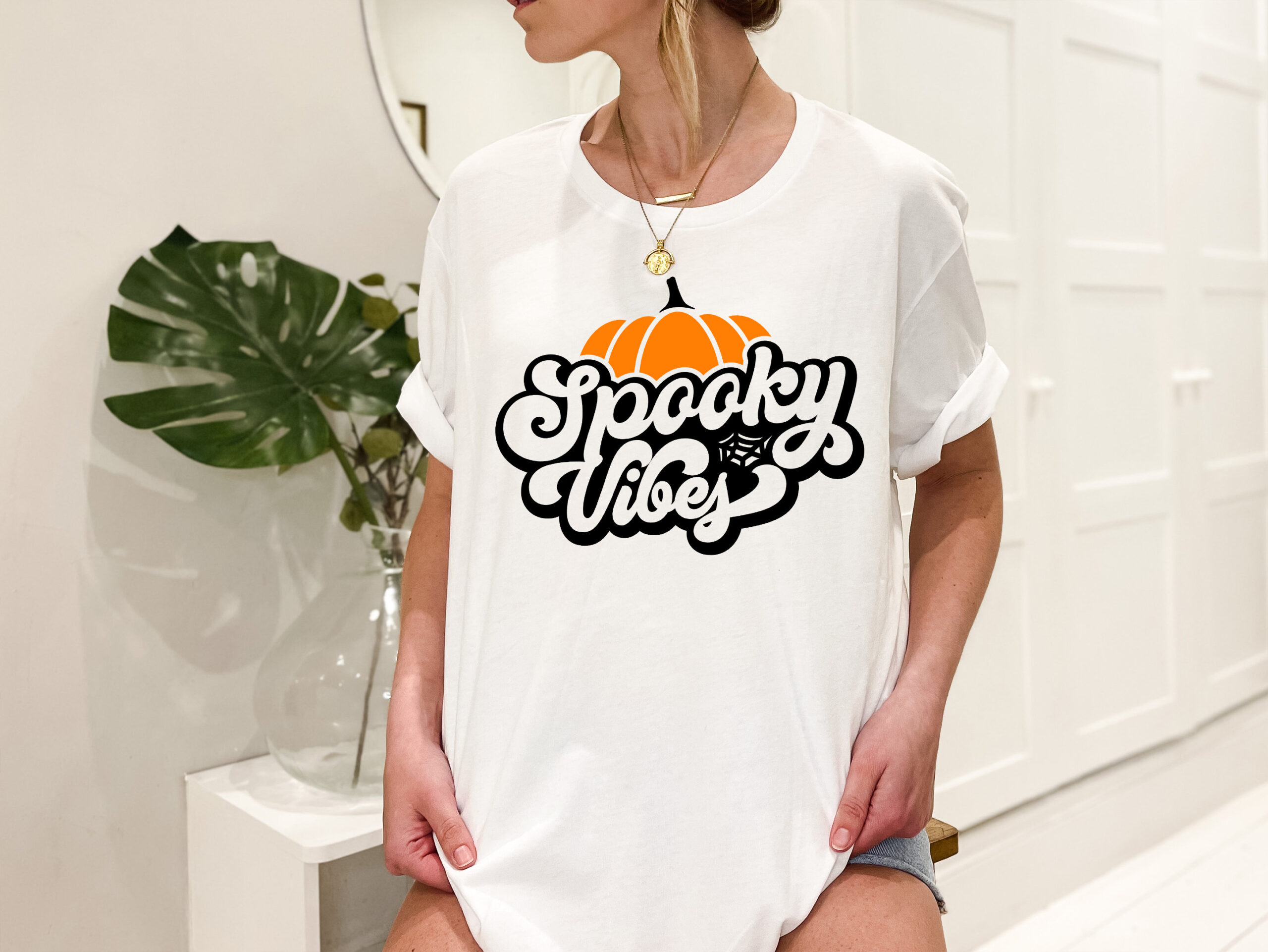 Spooky vibes halloween tee, spooky mama halloween mom shirt, scary trick or treat costume shirt, womens cute pumpkin halloween graphic